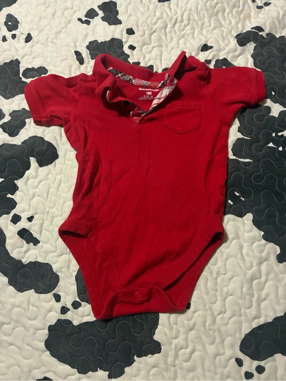 Garanimals Red Polo-Style Baby One-Piece Bodysuit